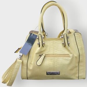 Nicole Miller Sunshine Lemon Yellow Handbag Purse